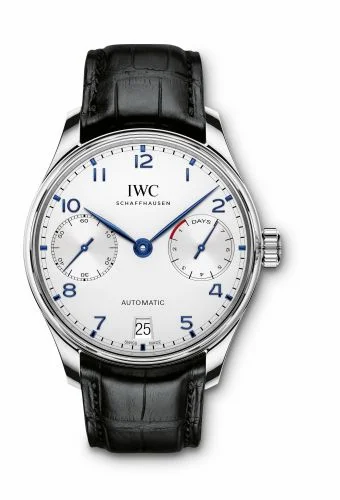 IWC Portugieser Automatic 5007 Stainless Steel / Silver - Blue Numerals IW5007-05 (5007-05, IW500705)